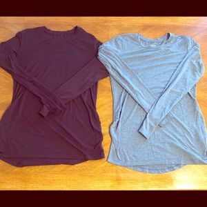 Two Old Navy Long-sleeved Active Maternity Shirts